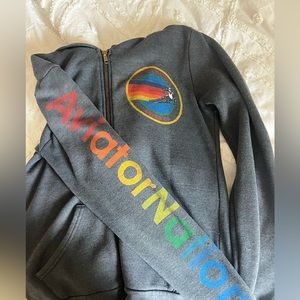 AVIATOR NATION ASPEN HOODIE - CHARCOAL